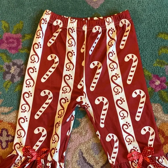 Christmas candy cane bell bottom flares - Picture 2 of 3